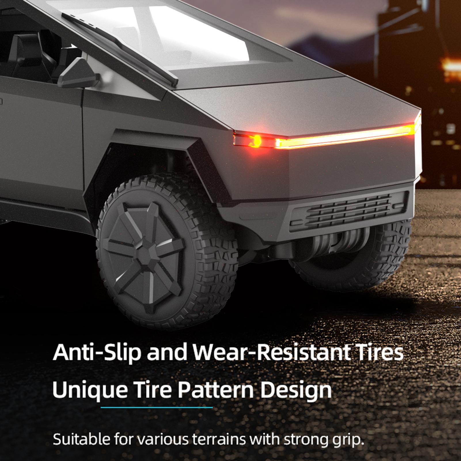 

Игрушка Кибертрак, Радиоуправляемый сплавной автомобиль 2,4 ГГц с мотоциклом и светодиодной подсветкой, Модель пикапа для детей мальчиков 1xBattery серый