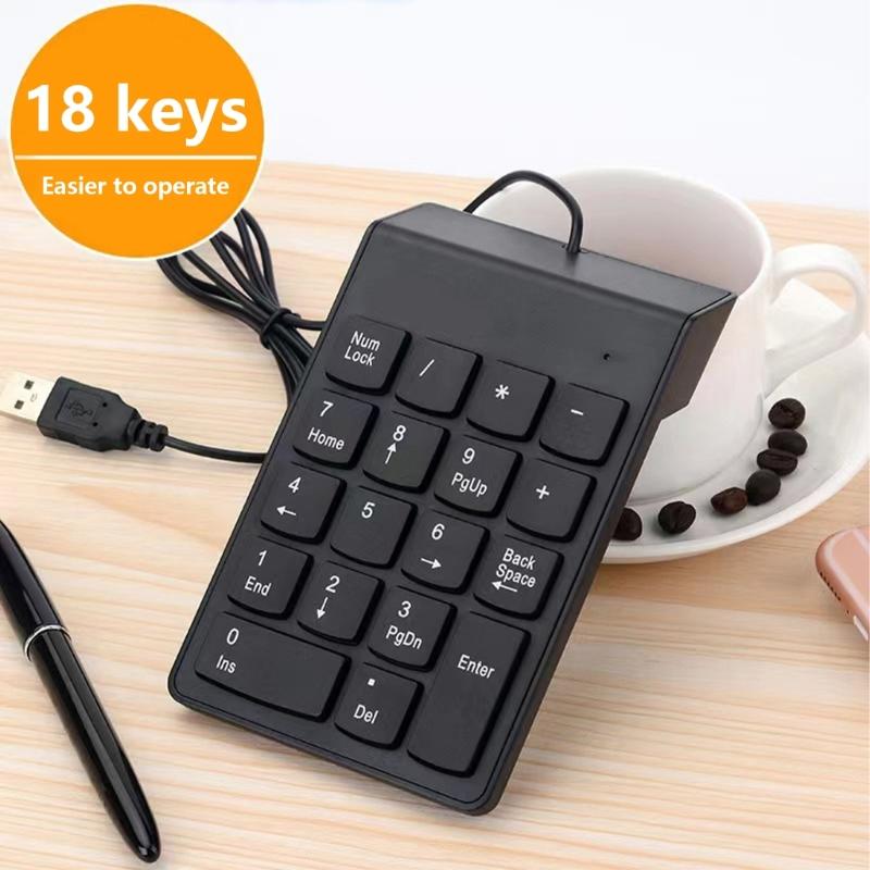 USB Corded Keyboard Numeric Keypad For Fast Accurate Typing For Laptop PC Desktop Notebook for Programmers And Gamers