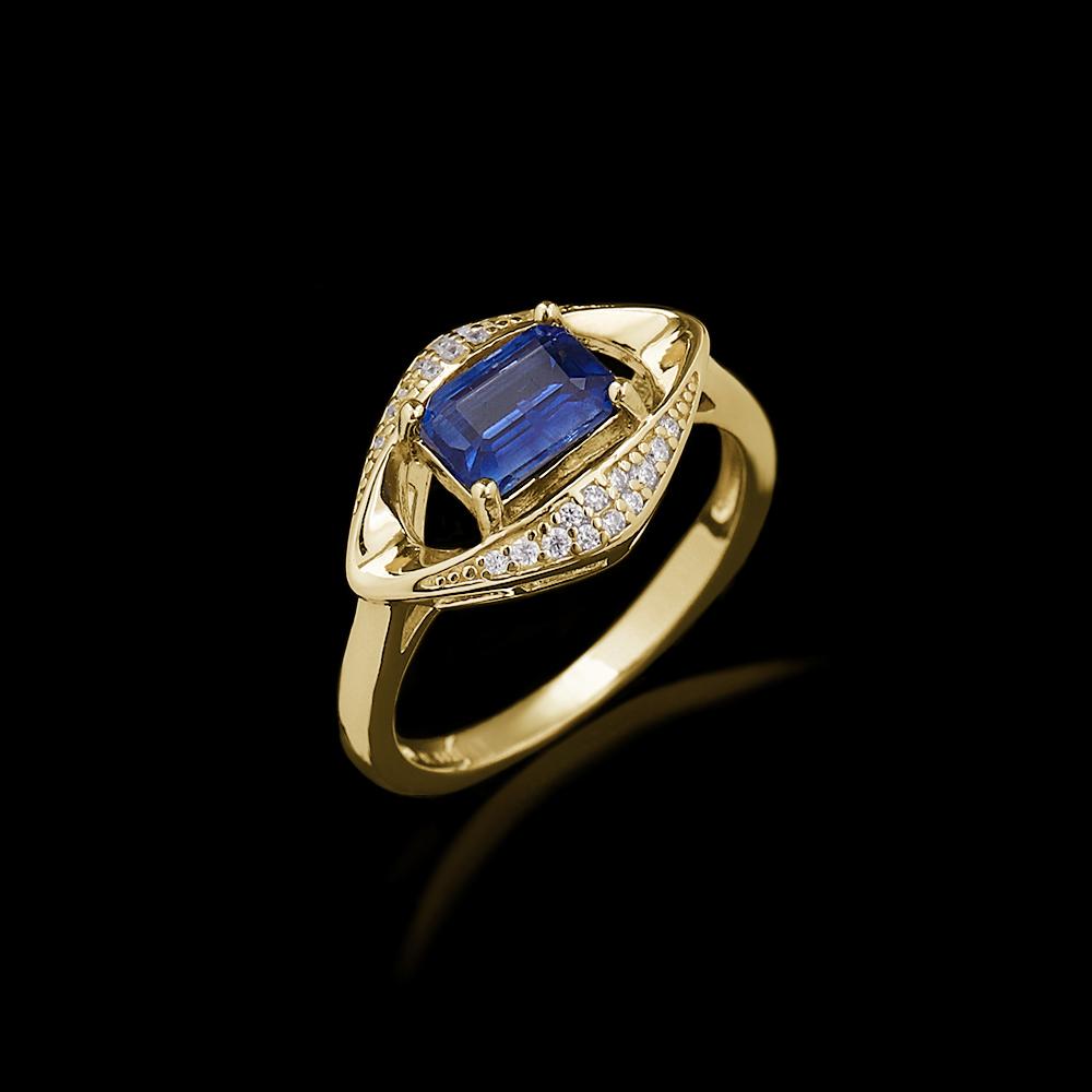 

TBJ, Класичний дизайн каблучка для жінок зі стерлінгового срібла 925 проби, натуральний восьмикутний синій кіаніт 5*7 мм, ювелірний виріб для банкету та Дня святого Валентина US RING SIZE:9# синій