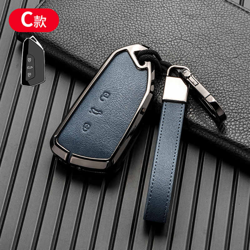 Key Case Cover For VW Volkswagen ID3 ID4 ID6 Golf 8 Teramont X Atlas X Cross Sport MK4 MK8 Metal Leather Fob Car Accessories