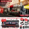 1Set Electric Train Track Set with Sound Retro Simulation Rail Car Model Children Railway Toys Kids Christmas Gift