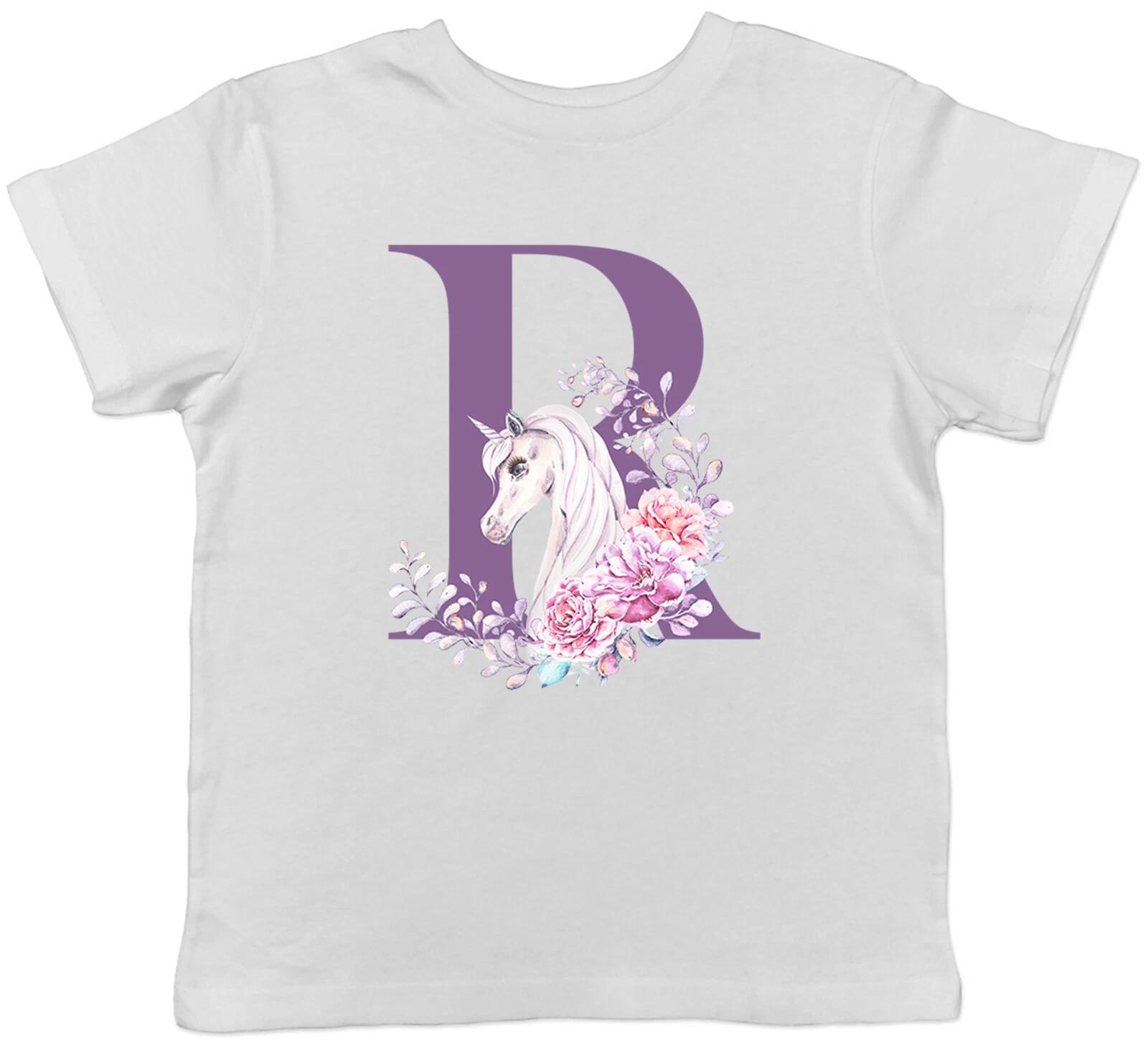 Initials Unicorn Animal - R Childrens Kids T-Shirt Boys Girls Gift 100