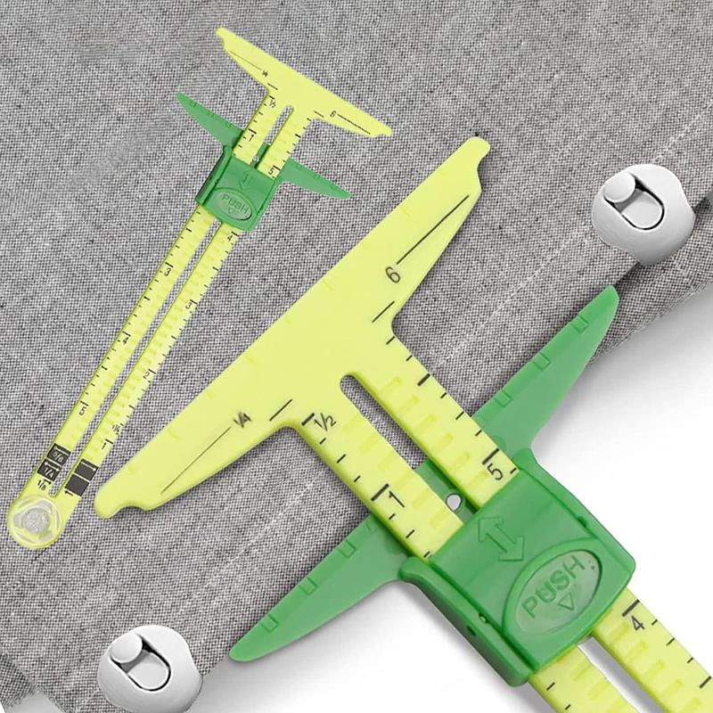 High Quality 5-In-1 Sliding Gauge With Nancy Measuring Sewing Tool Patchwork Tool Ruler Tailor Ruler Tool Accessories Home Use