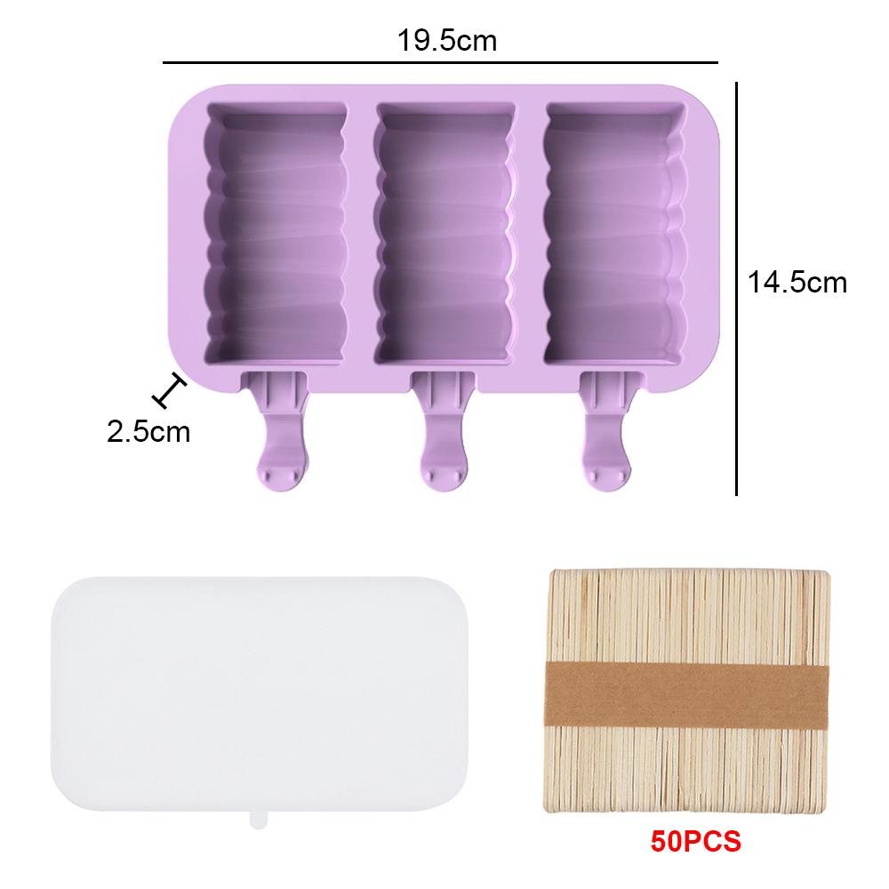 Silicone World 8/4/3 Hole Silicone Mold Silicone Ice Cream Mold Popsicle Molds DIY Ice Cream Mould Ice Pop Maker Mould Ice Tray