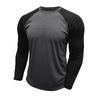 T-shirt casual da uomo a maniche lunghe raglan, vestibilità larga