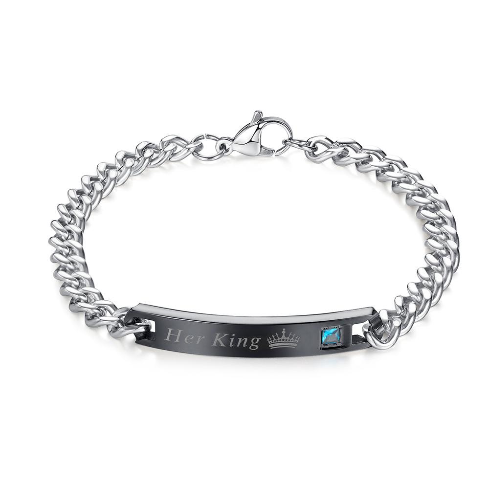 European and American Titanium Steel Hand Jewelry Lovers Gift Diamond Inlaid Jewelry and Headwear