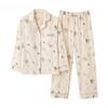 Autumn Winter Faux Cotton Sleepwear Long Sleeves Long Pants Homewear Fashion Women Pajamas Turn-down Collar Pajama