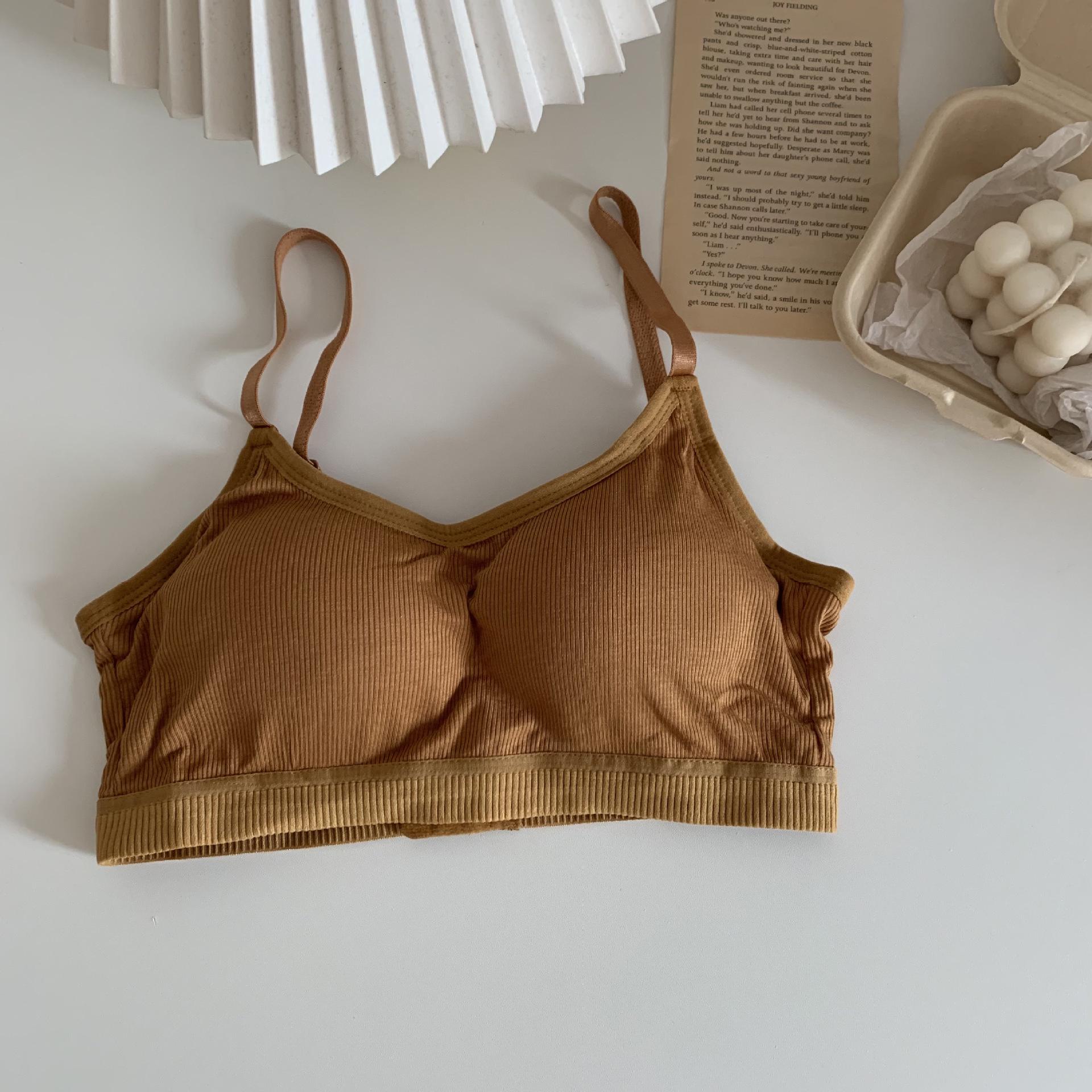 

Бюстгальтер-бралетт из чистого хлопка с регулируемыми бретелями и запахом сзади One size