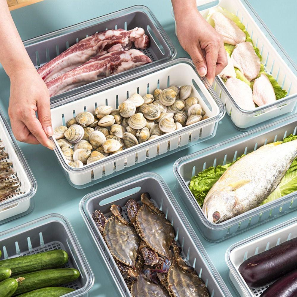 Removable Food Storage Containers Stackable Fruit Vegetable Storage Box Fresh-keeping Box  Freezer