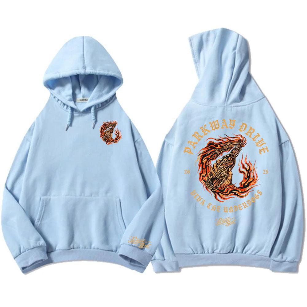 Skeleton Lighthouse Pullover Hoodie Parkway Drive Rock Band Fashion Sweatshirts Long Sleeve Winter Fleece Men Clothing