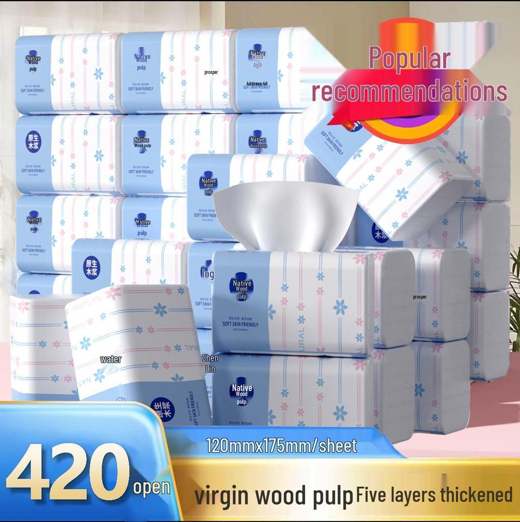 To Moxi Boxed Tissue Paper, 420 Sheets, 5-Ply, Large Pack, Napkin/Toilet Paper Replacement