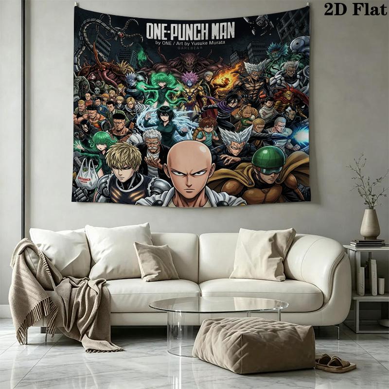 Onepunch Man Wall Tapestry Aesthetic Wall Hanging Printed Fabric Blanket Decorative Tapestries For Bedroom Living Room Home Decor