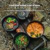 Alocs Outdoor Camping Four-piece Windproof Cookware Set, Four-layer Hard Anodized, Suitable for camping/RV/survival