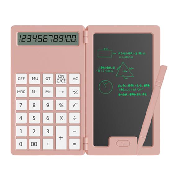 Calculator Portable Folding LCD Writing Board 12 Digits Clear Display Pocket-sized Scientific Calculator