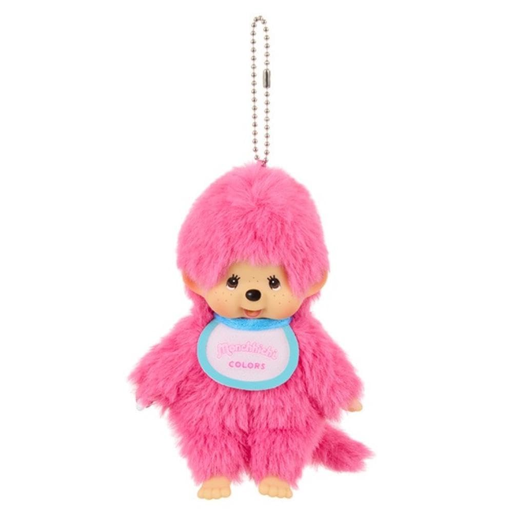 Monchichi COLORS Keychain Plush Berry Pink [Sekiguchi] Toy,