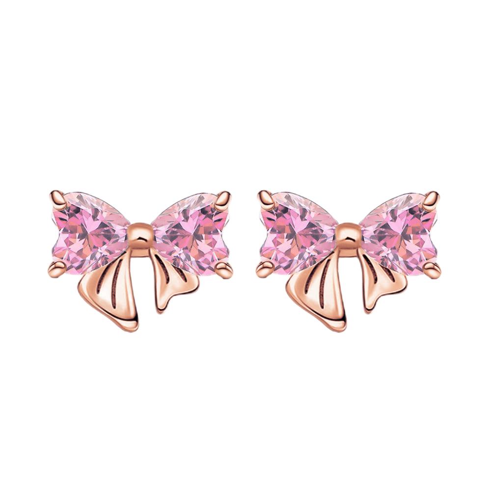 925 Silver Charms Colorful Bow Set Earrings Ring Beads Pendant for Women Bracelets Necklaces DIY Jewelry Gift