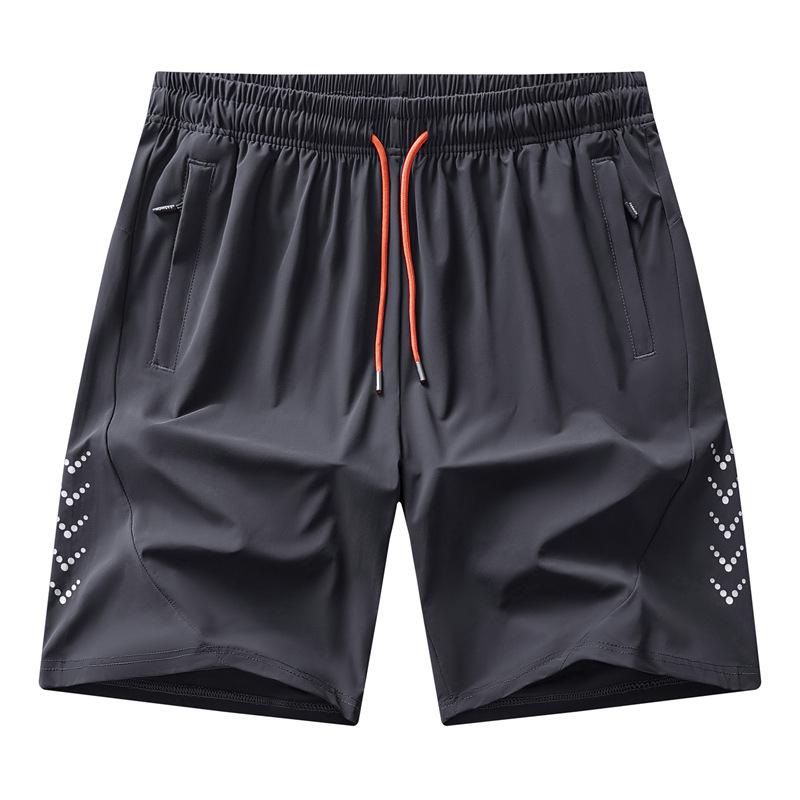 Men's Summer Sport Casual Shorts Five-Pocket Beach Pants Nylon Ice Silk Quick-Dry Mid-Length Pants