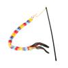 Rainbow Caterpillar Cat Teaser Toy Interactive Plush Wand with Feathers for Kittens Indoor Play