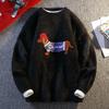 Harajuku Lovely Puppy Embroidered Sweater Spring Autumn Round Neck Korean Style Sweater Coat Men Women Pullover  Knitted Sweater