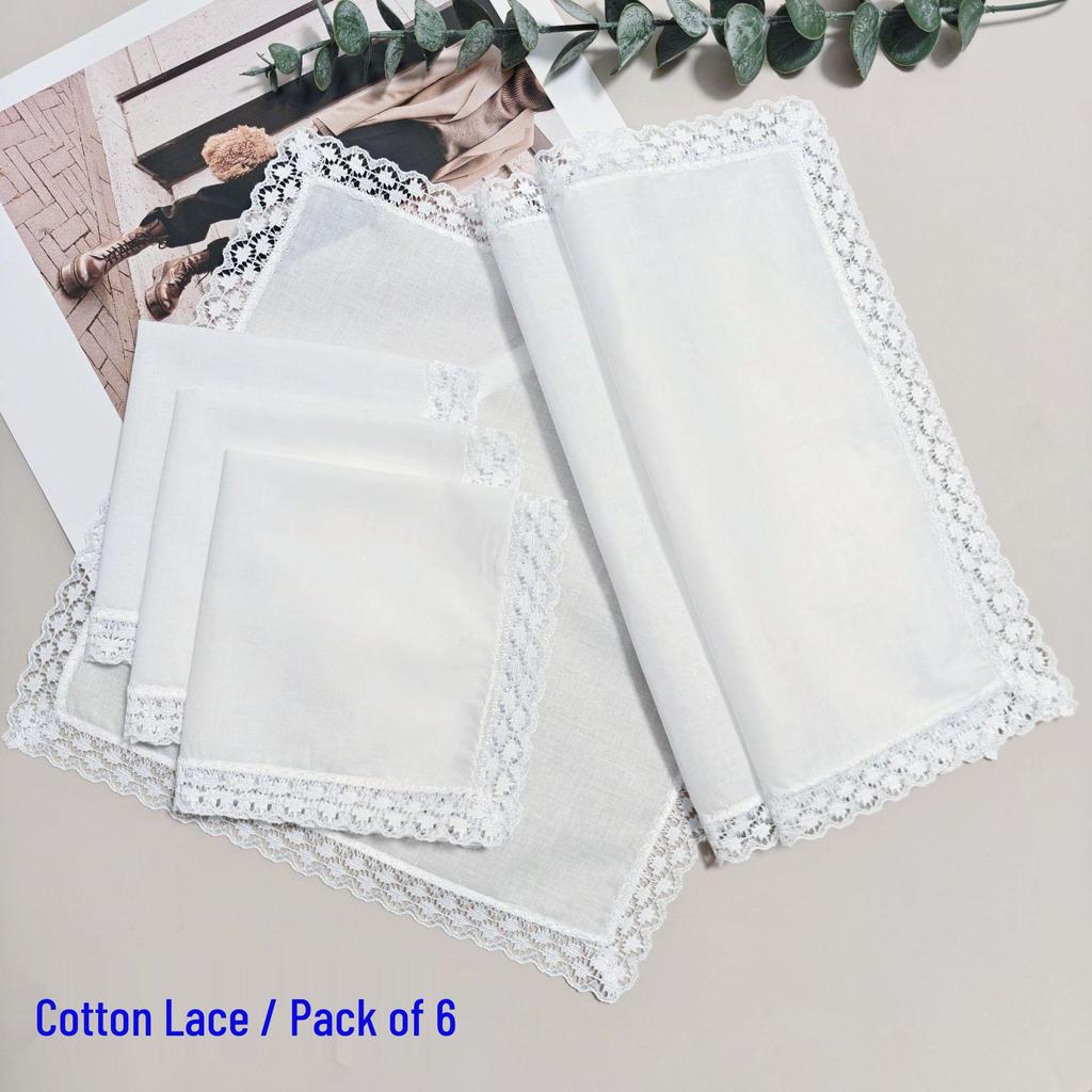 Grynai balta rankų darbo grafiti medvilniniai nėriniai nosinė