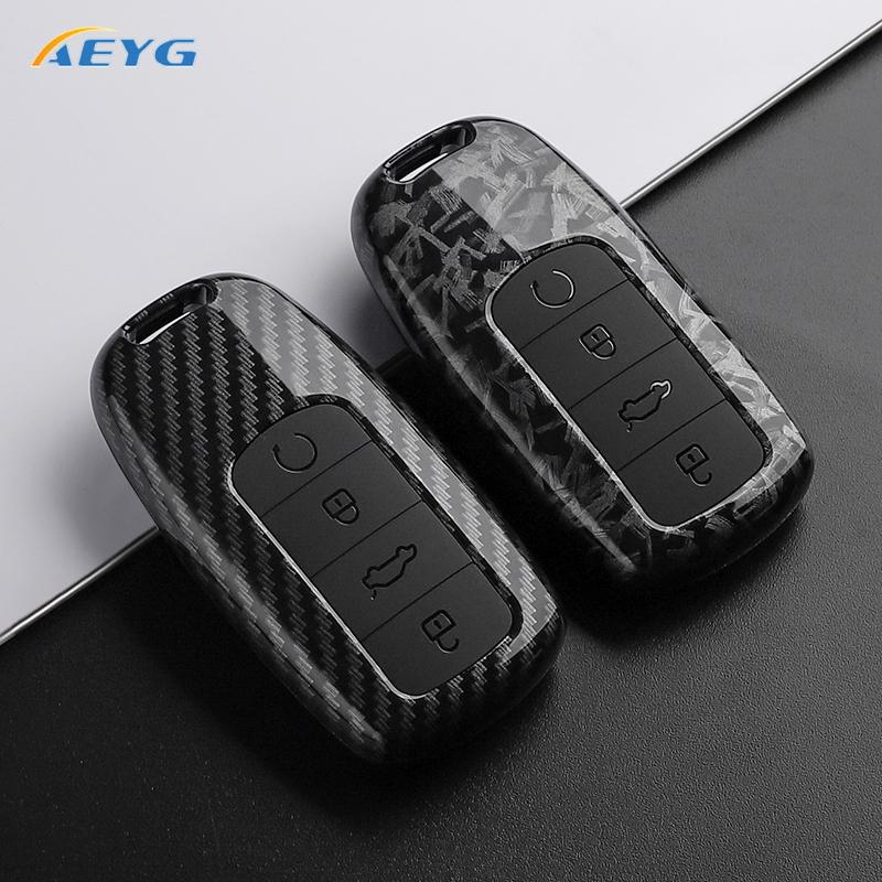 Carbon Fiber Abs Car Key Case Cover For Chery Tiggo 8 Plus 8 Pro 7 Pro Arrizo 5 Plus Protected Holder Fob Accessories Bag
