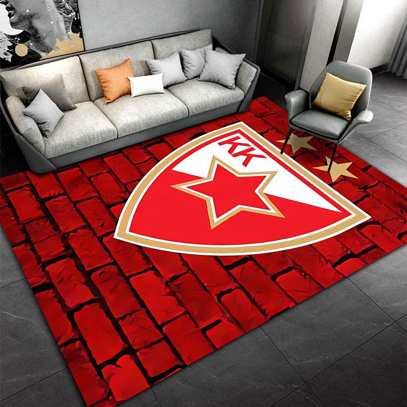 Red Star Emblem on Brick Wall suitable as a non-slip mat for the living room or bedroom sofa