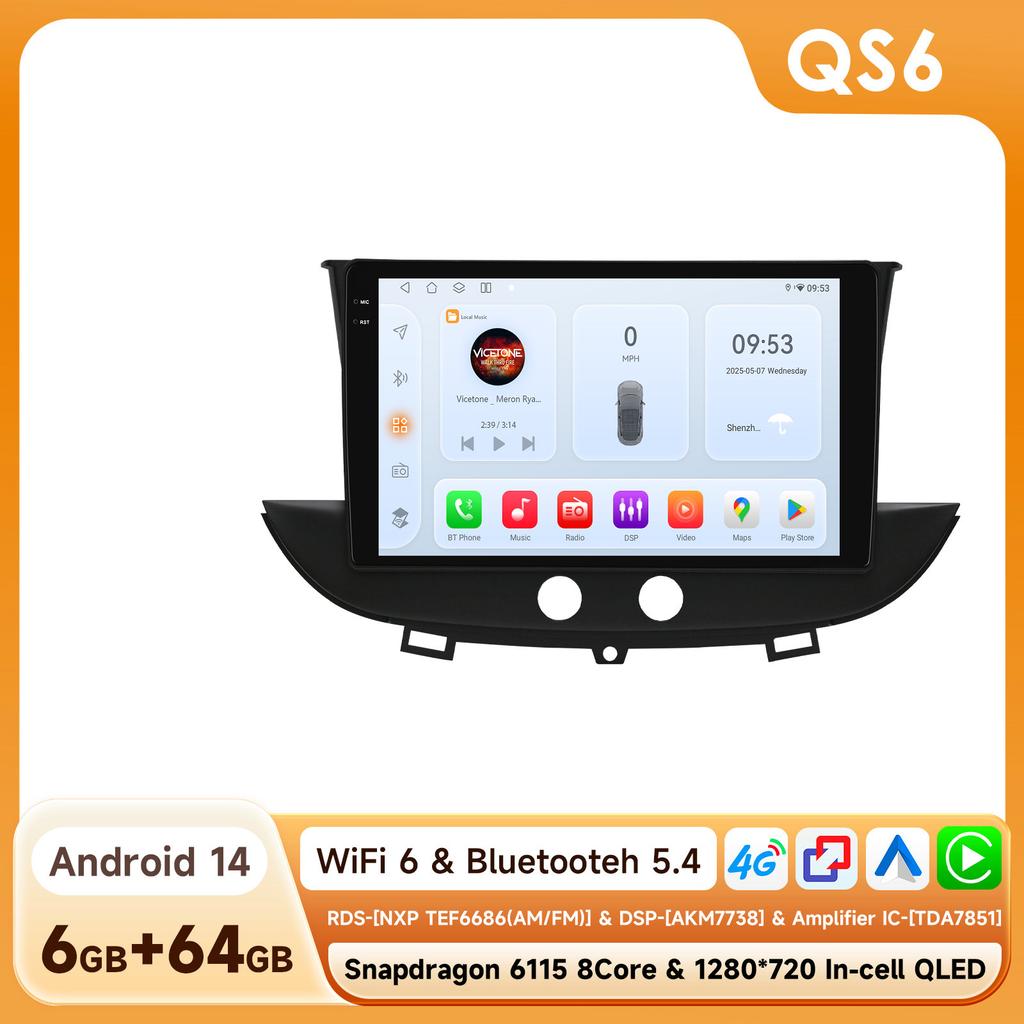 Ossuret Snapdragon Intelligent Screen Car Radio for Opel Grandland X 2016 - 2020 Crossland X Multimedia Stereo Video Player Carplay Android Auto GPS