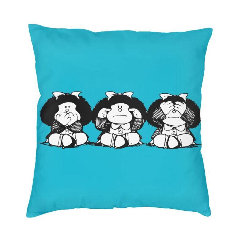 

Vibrant Mafalda Cartoon Quino Comics Square Throw Pillow Case Decoration 3D Doublesided Printing Cushion Cover for Sofa 30x30cm 12x12in