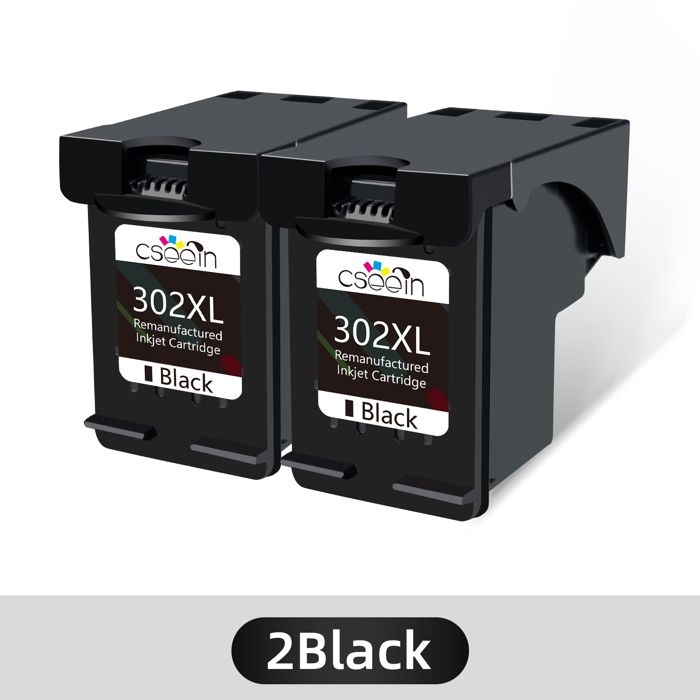 Cartouche d'encre - YUMI MAZAO - 302XL - Reconditionnée - Compatible HP Deskjet - 2 pièces Noir