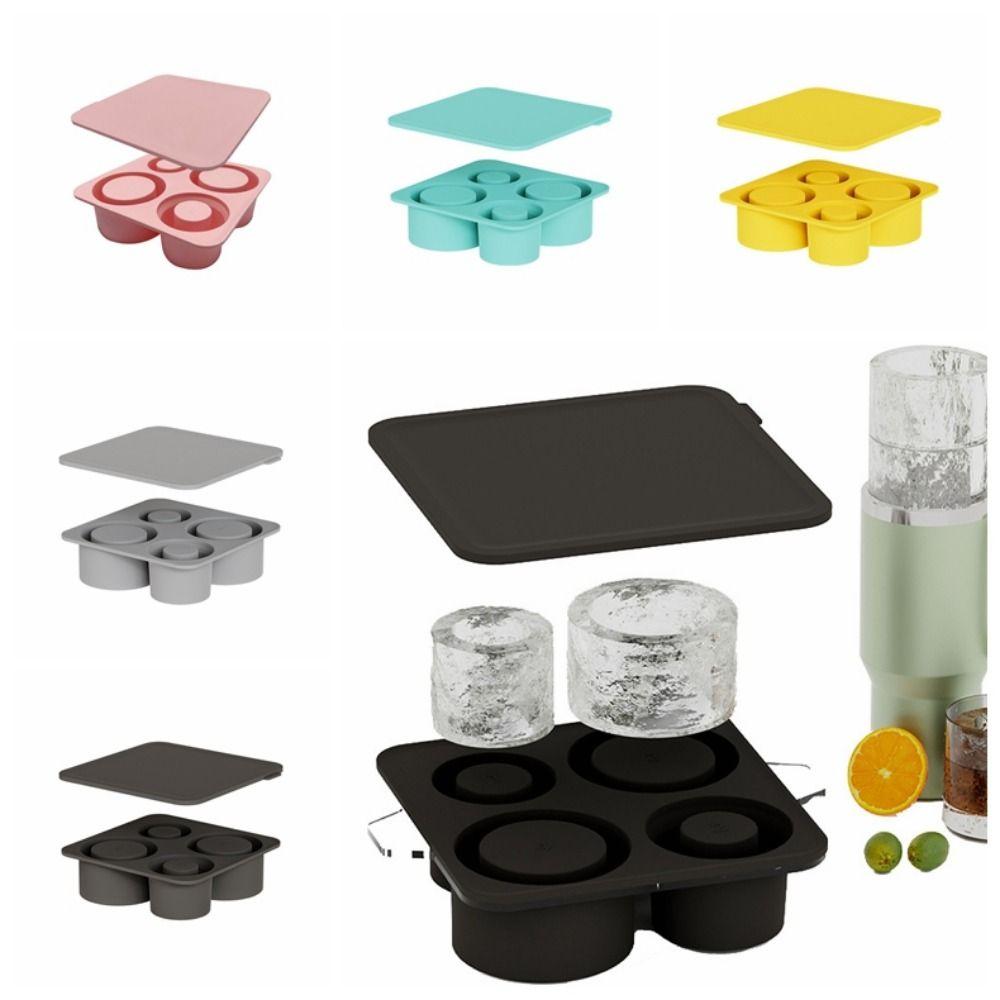 

Flexible Silicone Ice Tray 4 Grid Cylinder Ice Mold NO BPA Ice Cube Mold Kitchen Supplies