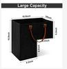 Stair Basket with Leather Handles Felt Carpeted Stairs Organizer Wooden Stairs Storage Organizer