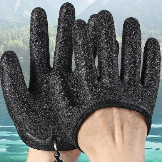 1/2Pcs Fishing Gloves with Magnet Release Anti-Slip Textured Grip Puncture Resistant Waterproof Catch Fish Gloves