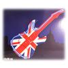 Les Trésors De Lily [P6492] - 'So British' Union Jack Neon Guitar Wall Clock - 73.5x30 Cm