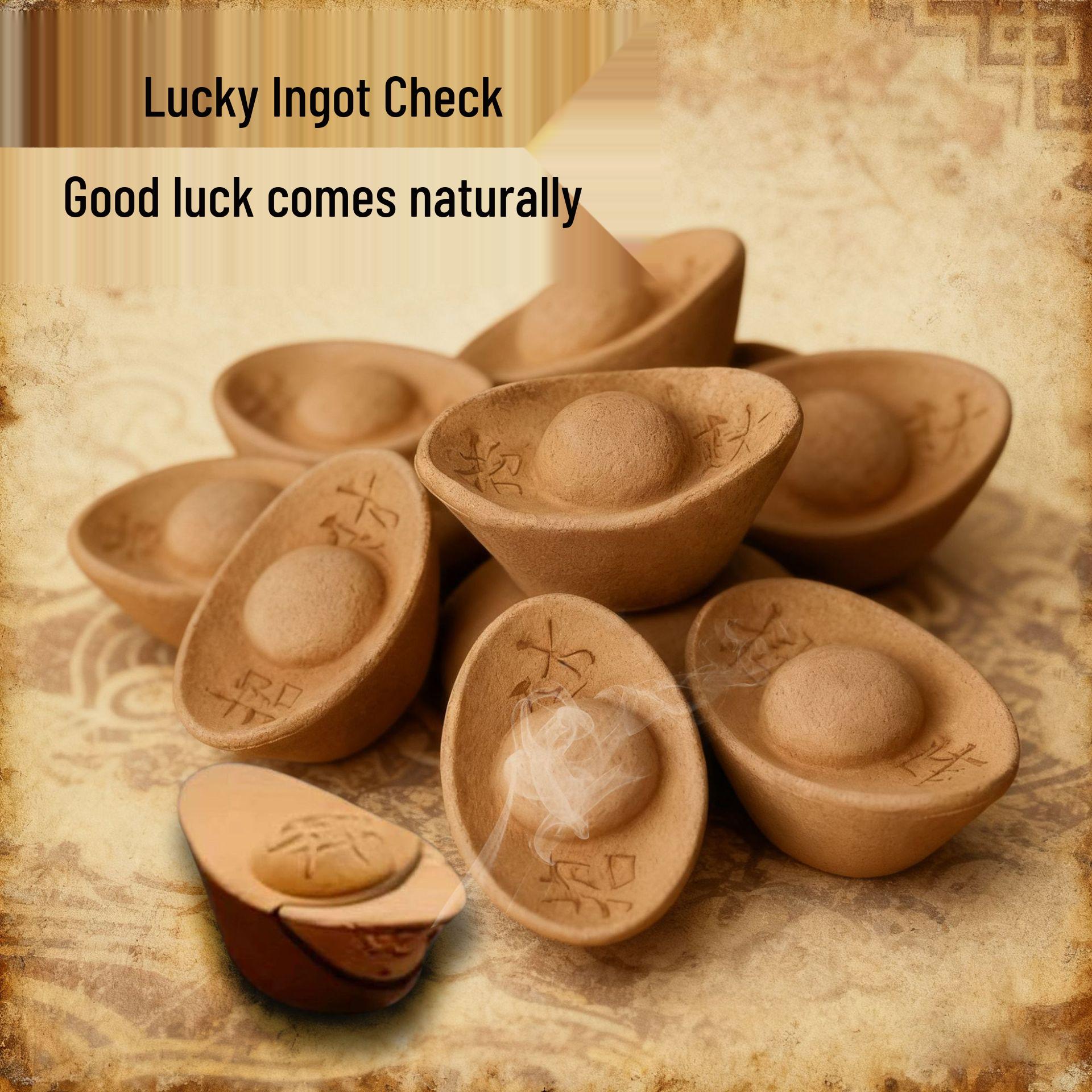 God of Wealth Sandalwood Incense Tower - Natural Career and Prosperity Incense for Indoor Use. Lucky Ingot Incense [250g/Approx. 31 Sticks]