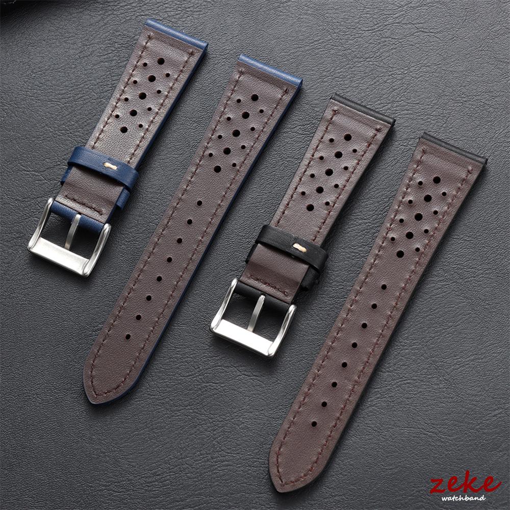 20mm 22mm 24mm Vintage Top-Grain Cowhide Strap for Men Women Universal Genuine Leather WatchBand Brown Breathable Sport Bracelet