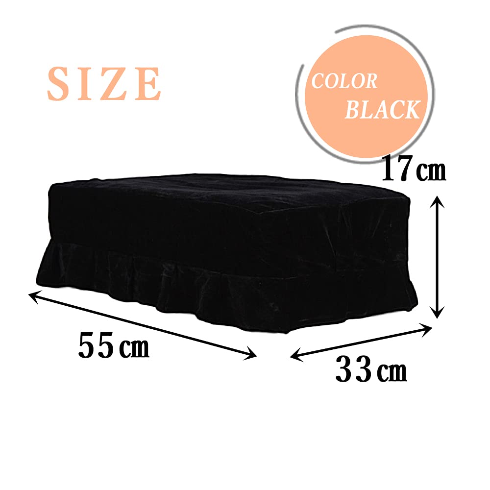 TKY Piano Chair Piano Chair Velvet Cover, Single-Seater Cover, Decorative, Protective, Dustproof, (Black)