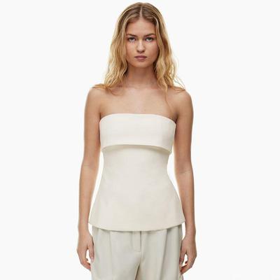 2025 Solide Tube Tops für Damen Trägerloser BH Umlegekragen Schräger Ausschnitt Lenceria Femenina Rückenfreies Bralette Femme Split Bandeau Top Sexy