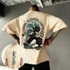 Demon Slayer Anime Aufdruck T-Shirt Sommer Unisex Locker und Atmungsaktiv Baumwolle T-Shirt Top