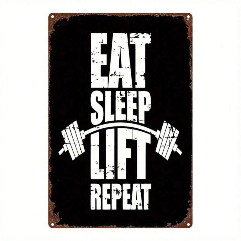 Metal Vintage Weightlifting Sign 20x30cm Gym Decor