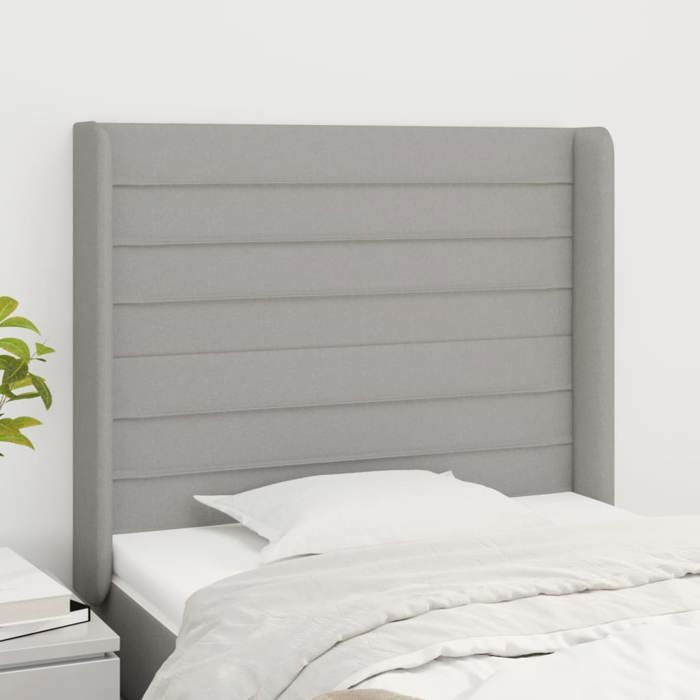 Tête de lit - Maison Exclusive - Avec oreilles - Gris clair - 103 x 16 x 118/128 cm