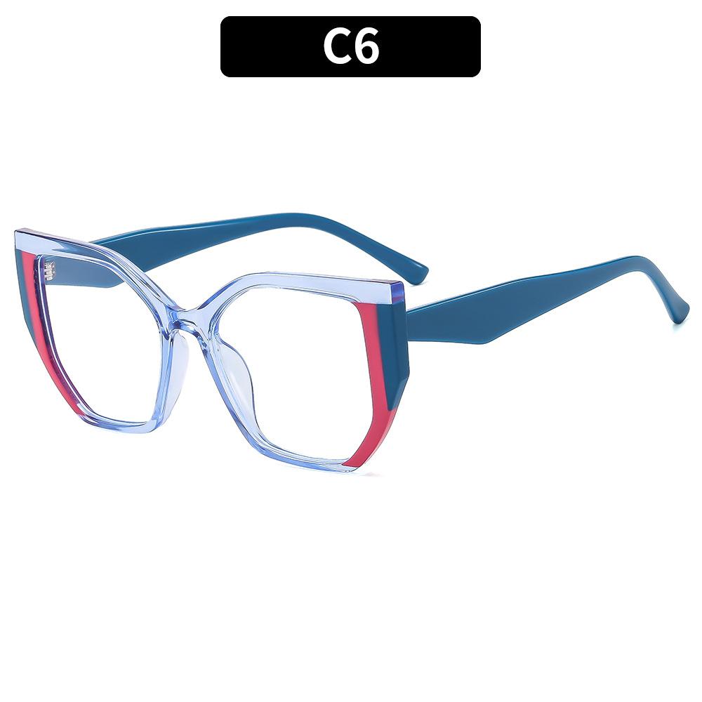 New Fashion Printing Anti-blue Presbyopic Glasses Elderly Spring Leg Oversized Eyeglasses Pink Leopard Polygon Square Glasses +1