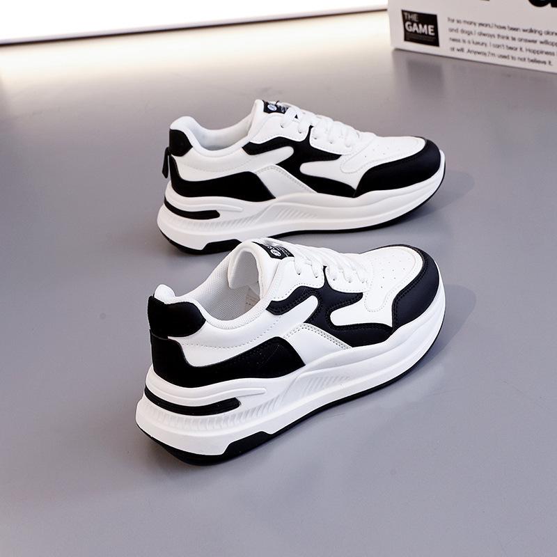 

Модные женские модные универсальные весенне-осенние туфли на плоской подошве, весенние новые повседневные удобные спортивные туфли, дышащие кроссовки 40 чёрный