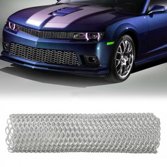 Aluminum Chrome Auto Front Hood Vent Grille Net Mesh Grill Cover Car Accessories