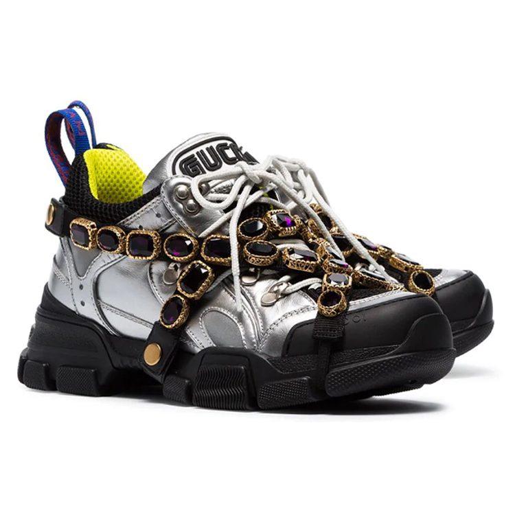 Gucci Wmns Flashtrek Crystals 'Silver' Women's 537133 DORA0 8188