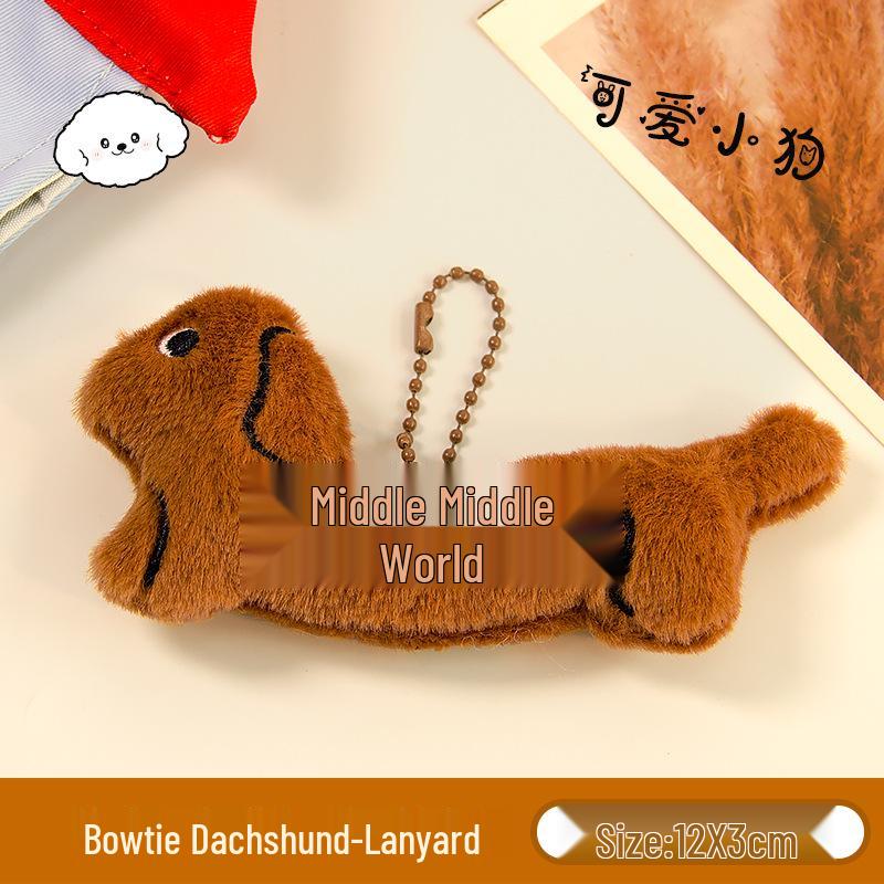 Cute Dachshund Puppy Pendant: Plush Toy Keychain, Backpack Charm, Brooch & Headdress Accessory