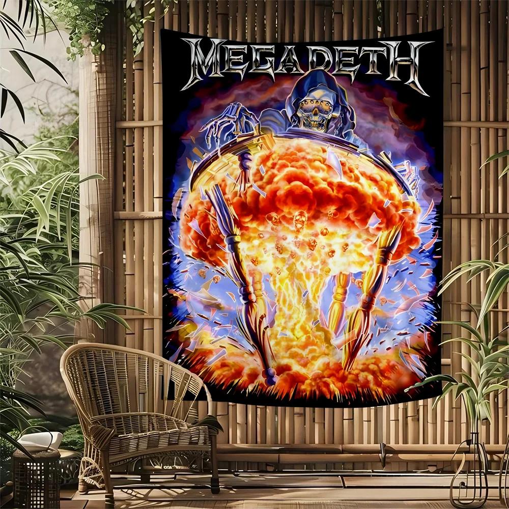 Megadeth Heavy Metal Band Album Wall Tapestry Hanging Tarot Hippie Wall Rugs Dorm INS Home Decor