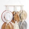 Nordic Boho Cotton Rope Hanging Hat Organizer Display Rack Cap Holder Scarf Hanger Macrame Home Wall Decor