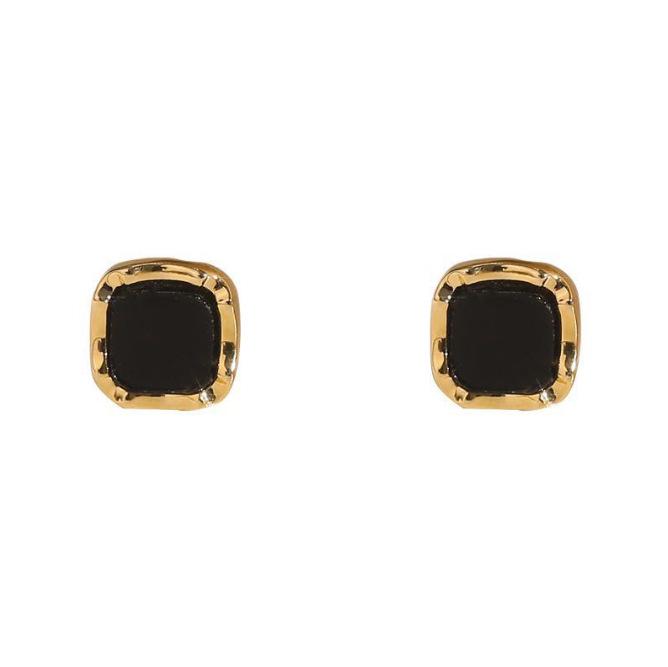 Elegant Black Square Earrings for Women - Minimalist Luxury and Style