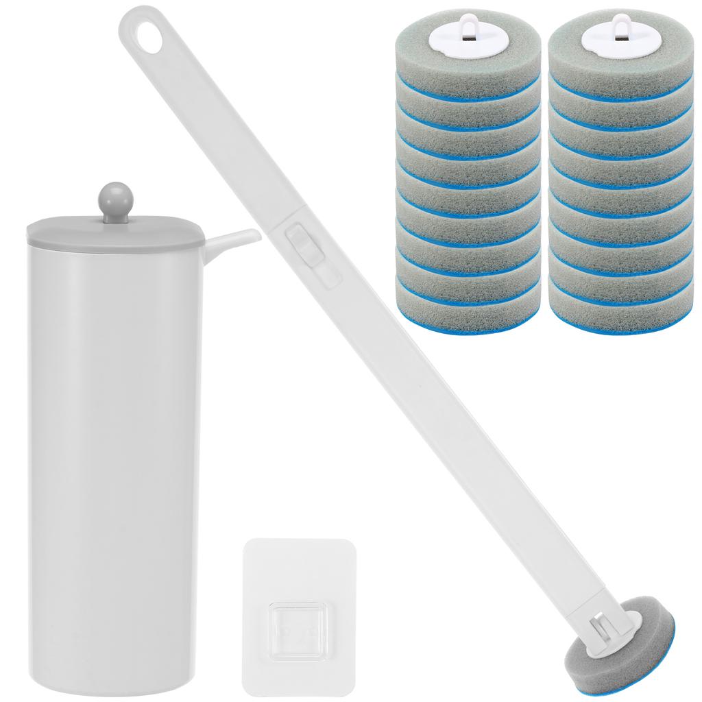 18/48 Stück Einweg-Toilettenbürsten-Ersatzkopf Badezimmer 360° Tiefenreinigungs-Set Langer Griff WC-Zubehör Werkzeug