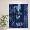 Blue and Purple Butterfly Element Printed High Shading Curtain Rod Window Treatment for Bedroom Office Kitchen Room